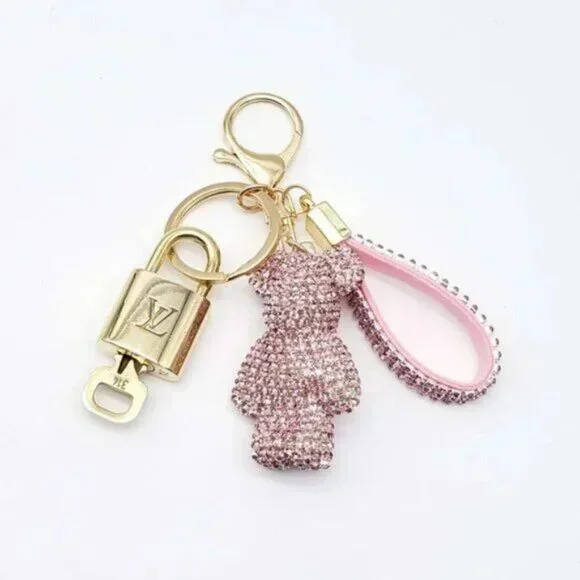 Louis Vuitton Gold Lock 🔒 Authentic LV Key + Unbranded Teddy Bear Bag Charm - Picture 5 of 6